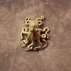 Hand Made Small Octopus Statue Metal Brass Tea Pet Table Ornament Lucky Home Decorations Accessories Chinese Tea Set Craft Gift