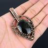 Silver Sheen Obsidian Gemstone Handmade Jewelry Pure Copper Wire Wrapped Pendant