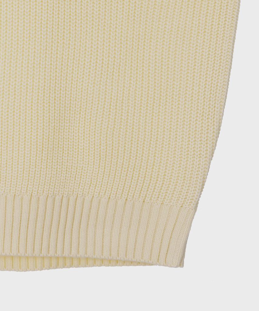 BASIC HOUSE Uni V-Neck Contrast Knit Ivory Lxkt2102
