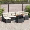 Garden Sofa Set with Storage 8 pcs Black Poly Rattan