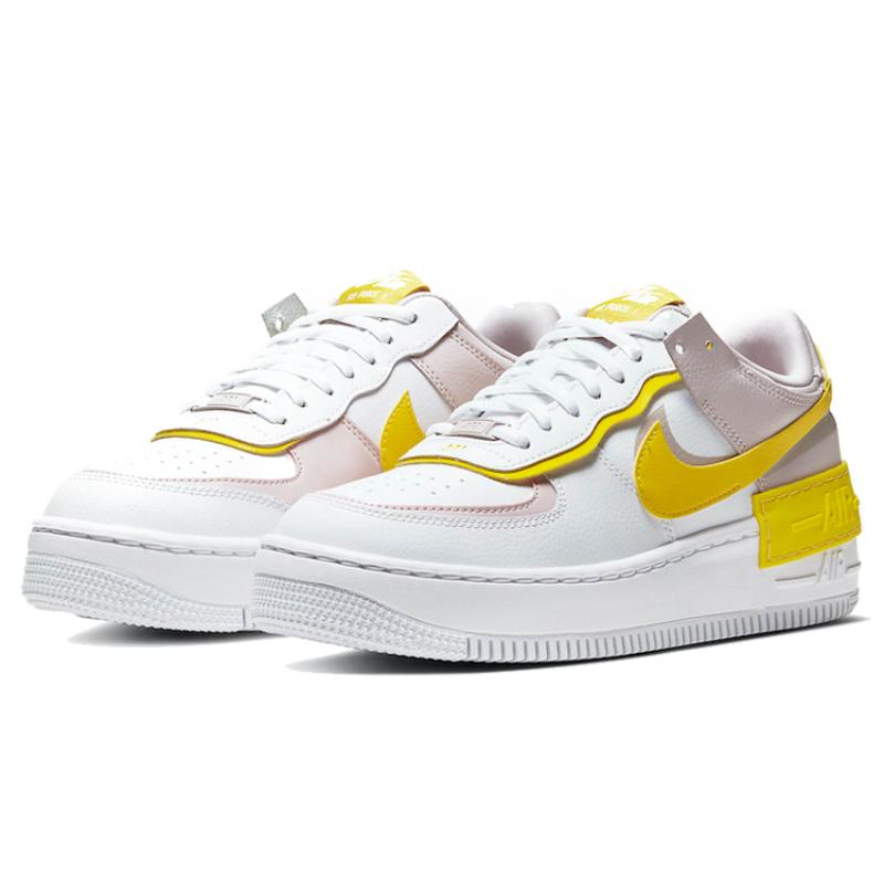Nike Air Force 1 Low Shadow White Barely Rose Speed Yellow Women's Sneakers CJ1641-102