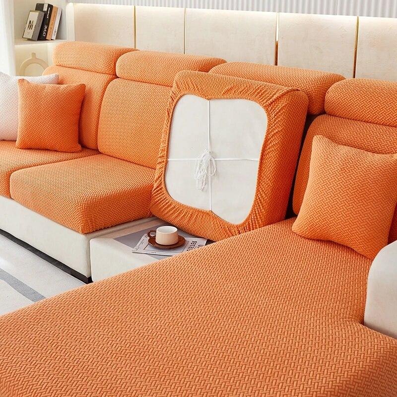 Плотная жаккардовая плюшевая наволочка для диванной подушки Чехол на длинную подушку спинки Растягивающийся чехол-защита для дивана на 1/2/3/4 места