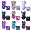 Kids Girls Gymnastics Yoga Dance Sport Sets Fancy Print Leotard and Shorts Dancewear Outfits