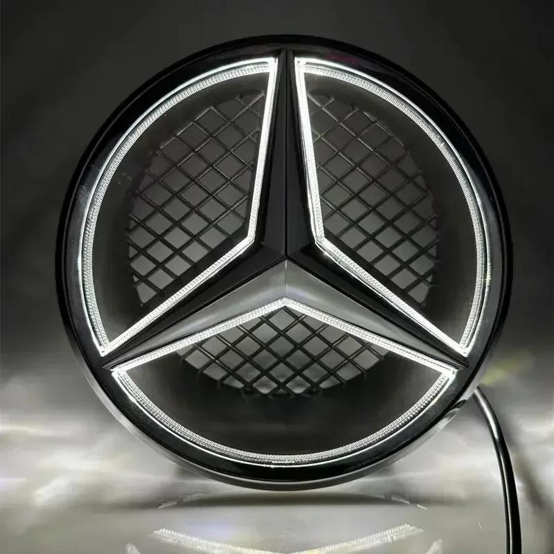 2025 Hot For Benz Car Front Grilled Star Emblem LED Illuminated Logo White Blue Red Light for Mercedes Benz W205 C E R ML GL GLA