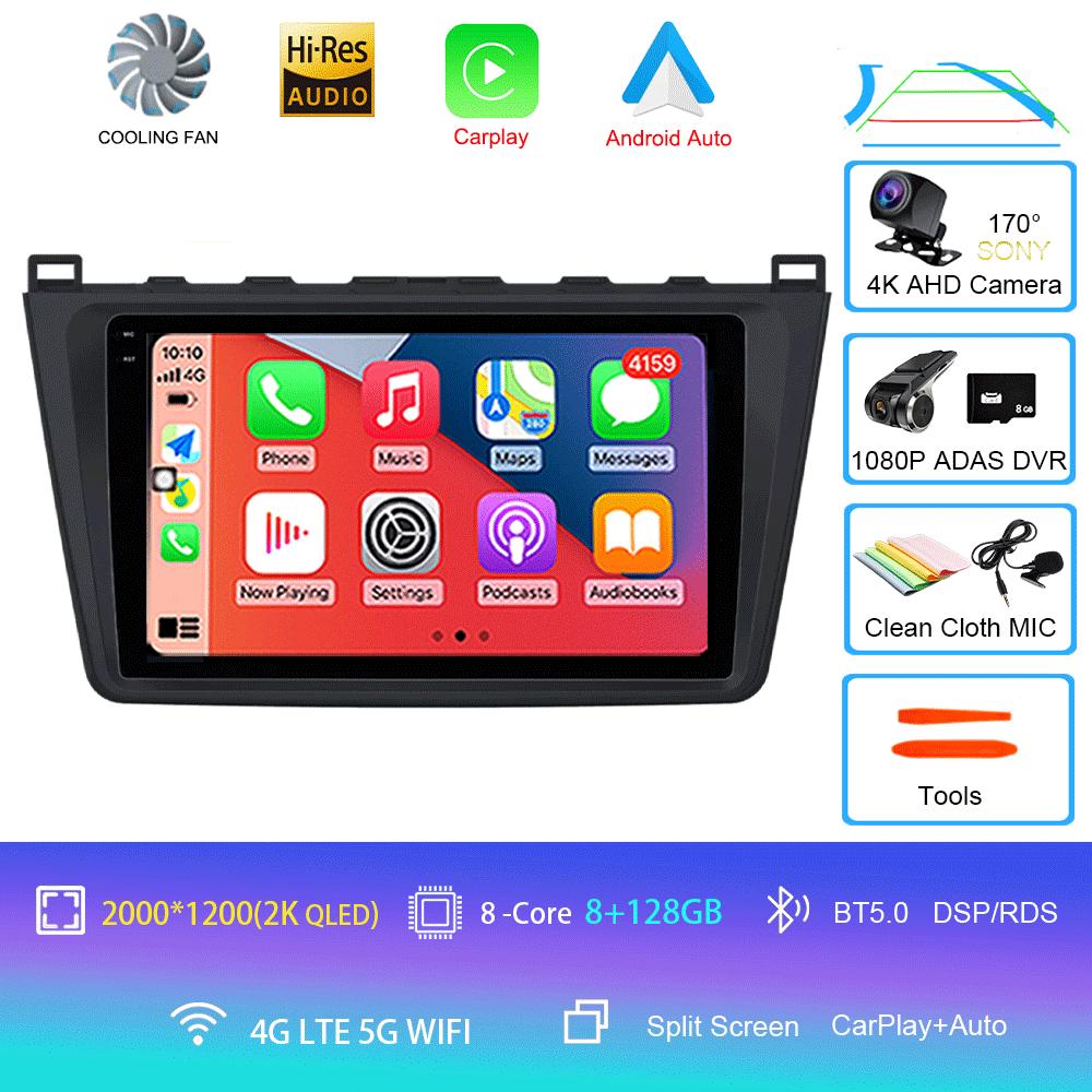Android14 Carplay Автомагнитола для Mazda 6 GH 2007 2008 2009 2010 2011 2012 Мультимедиа GPS Видеоплеер Стерео 2din Головное Устройство