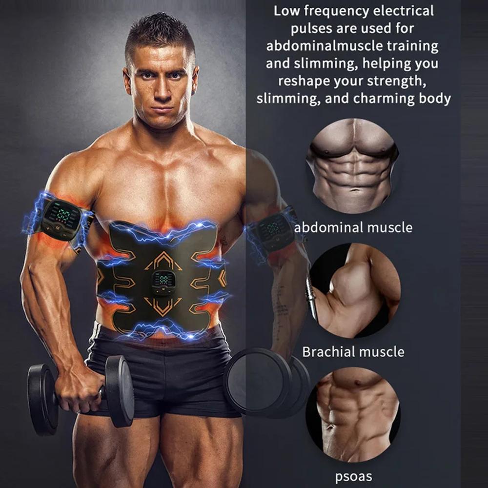 EMS Muscle Stimulator ABS Trainer Abdominal Toning Belt Muscle Toner Body Arm Leg Belly Lose Weight Fat Burn Home Gym Fitness