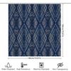 Blue Geometric Shower Curtain Waterproof Bath Decoration Wall Hanging Printed Decorative Fabric for Bathroom Medium Size 72x84in