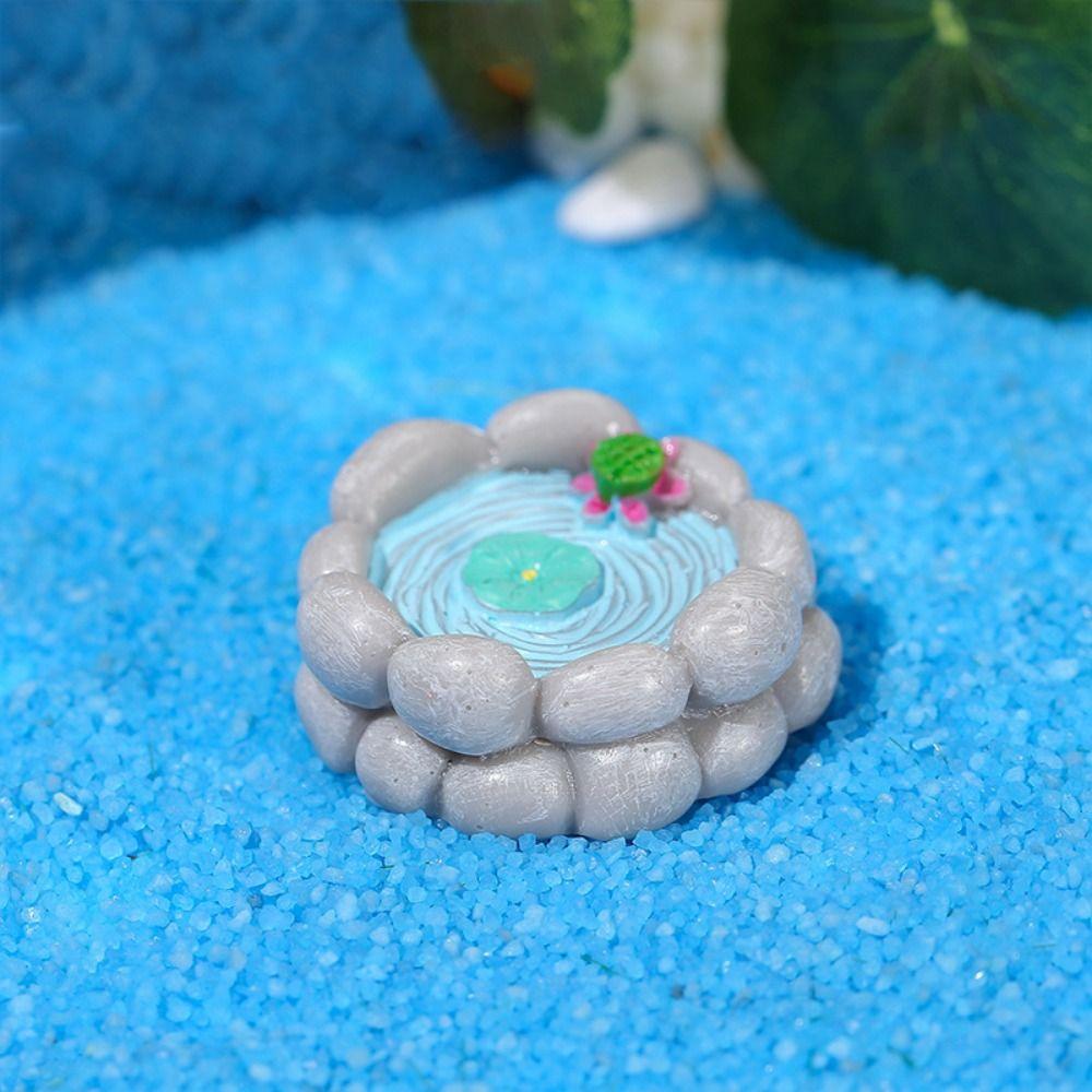 Cartoon Simulation Lotus Pond Cute Pond Ornaments Vivid Lotus Pond Miniatures  Home Decor
