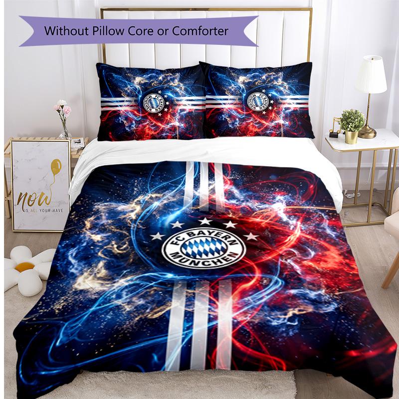 Bayern Munich Printed 3PCS Bedding Set Breathable Duvet Cover with Pillowcases Decorative Bed Linen for Bedroom Home