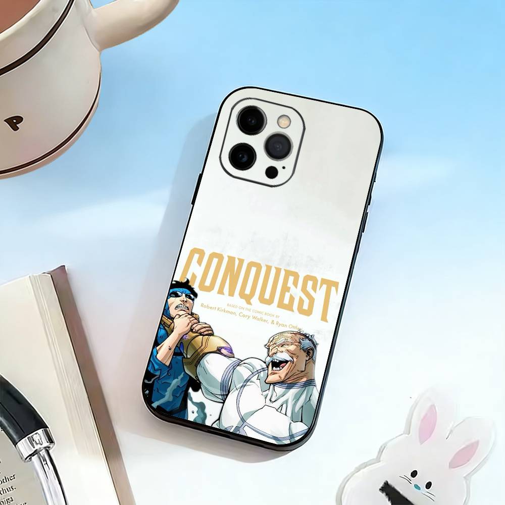 Funny I-Invincible  Phone Case For iPhone 17,16,15,14,13,12,11 Plus,Pro Max,XS,Soft Silicone Black Cover