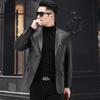 Весна и осень Новые мужские куртки из натуральной кожи Мужские костюмы из овчины Одинарные кожаные куртки Универсальные деловые повседневные кожаные куртки Однотонные