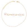 [R3922] - Gold White 'Sissi' Anklet - 25 Cm 4 Mm