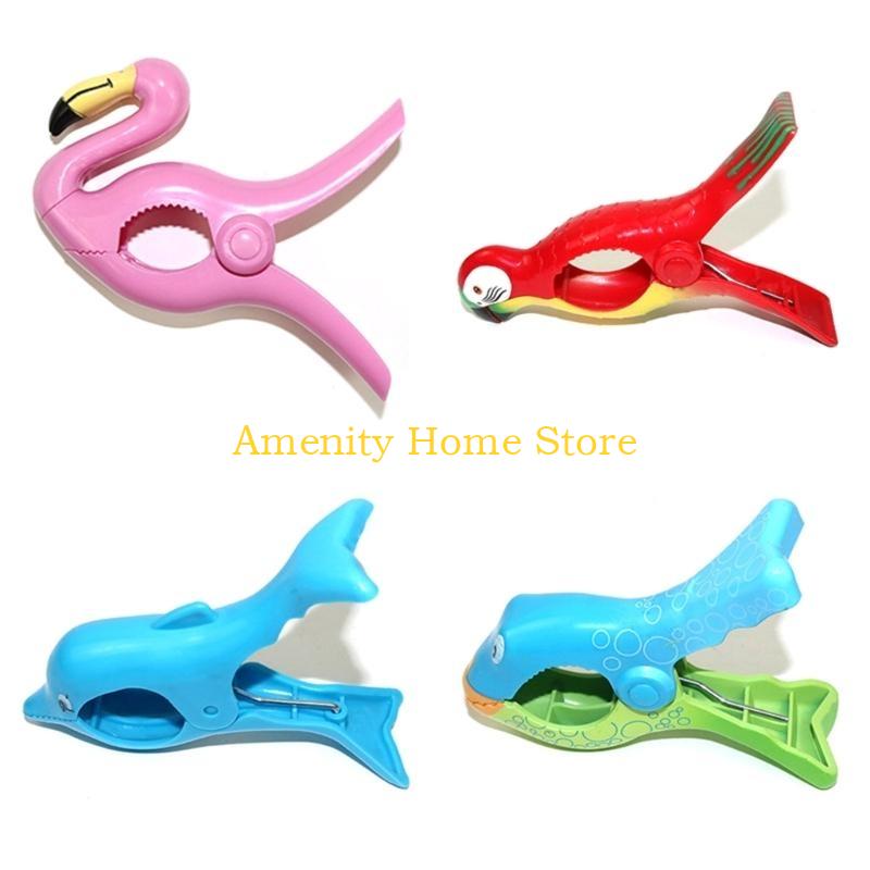 F26C Cute Beach Towels Clips Sunbeds Lounger Animal Decorative Clothes Pegs Pins Large Drying Racks Retaining Clip Clothespin