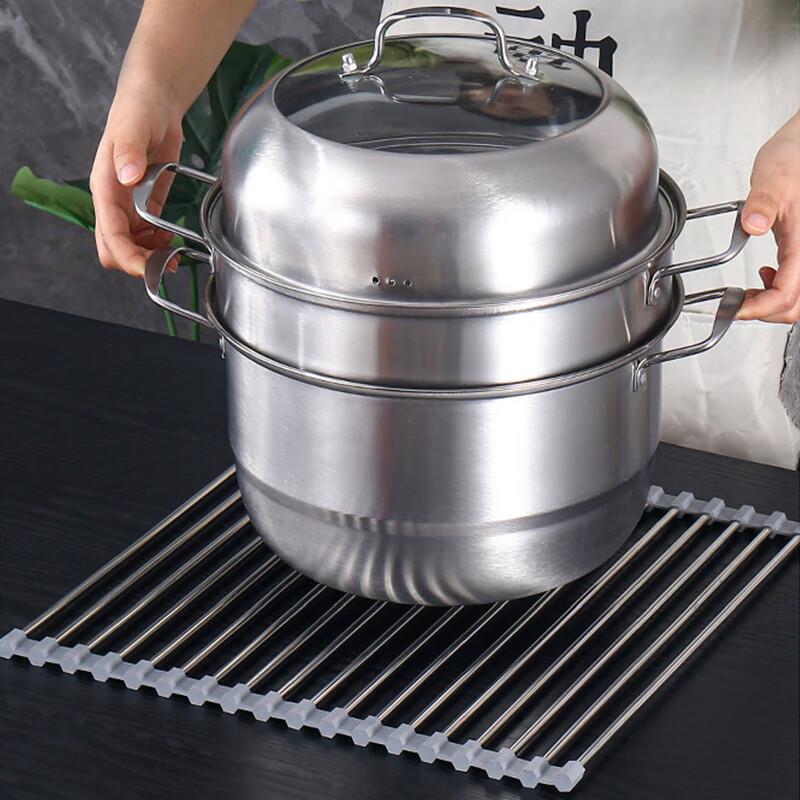 Jekero 304 Stainless Steel Sink Drainer Rack, Foldable Kitchen Drainer for Bowls And Plates, Water Roll-Up Rack, 20 Tubes 50cm Long