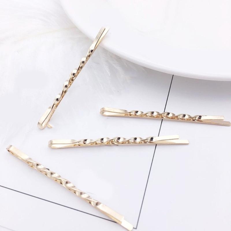 Creative Twisted Bobby Pins Hair Clip for Girls Kid Barrettes Sparkling Golden Handmade Hairpins Lovely Hairpin