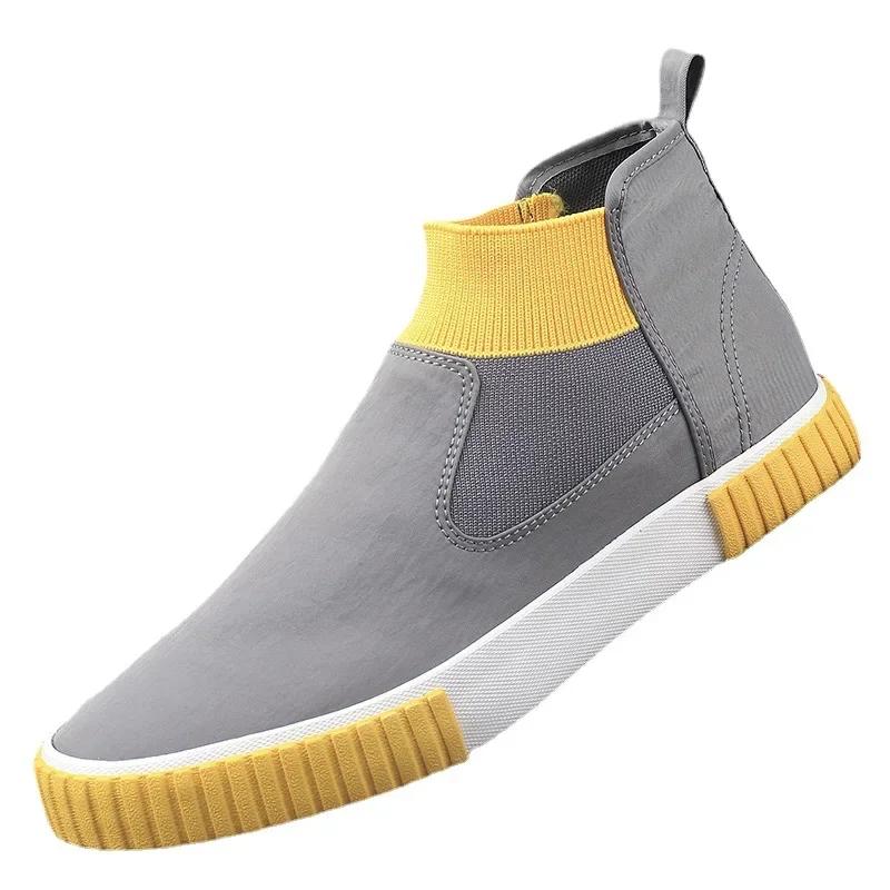 Мода 2024Высокие мужские туфли на плоской подошве Повседневная обувь Мужская парусиновая обувь Кеды Эспадрильи Мужские кроссовки Zapatillas Hombre