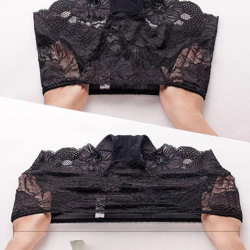 Lace Hollow Out Plus Fat Women's Mid Waist Triangle Pants Sexy Mesh Thin Breathable Cotton Underwear for Women
