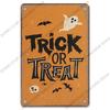 Счастливый Хэллоуин Ретро Плакат Металлическая Пластина Джек-О-Фонарь Черная Кошка Ведьма Металлические Оловянные Вывески Винтаж Хэллоуин Вечеринка Гостиная Дома