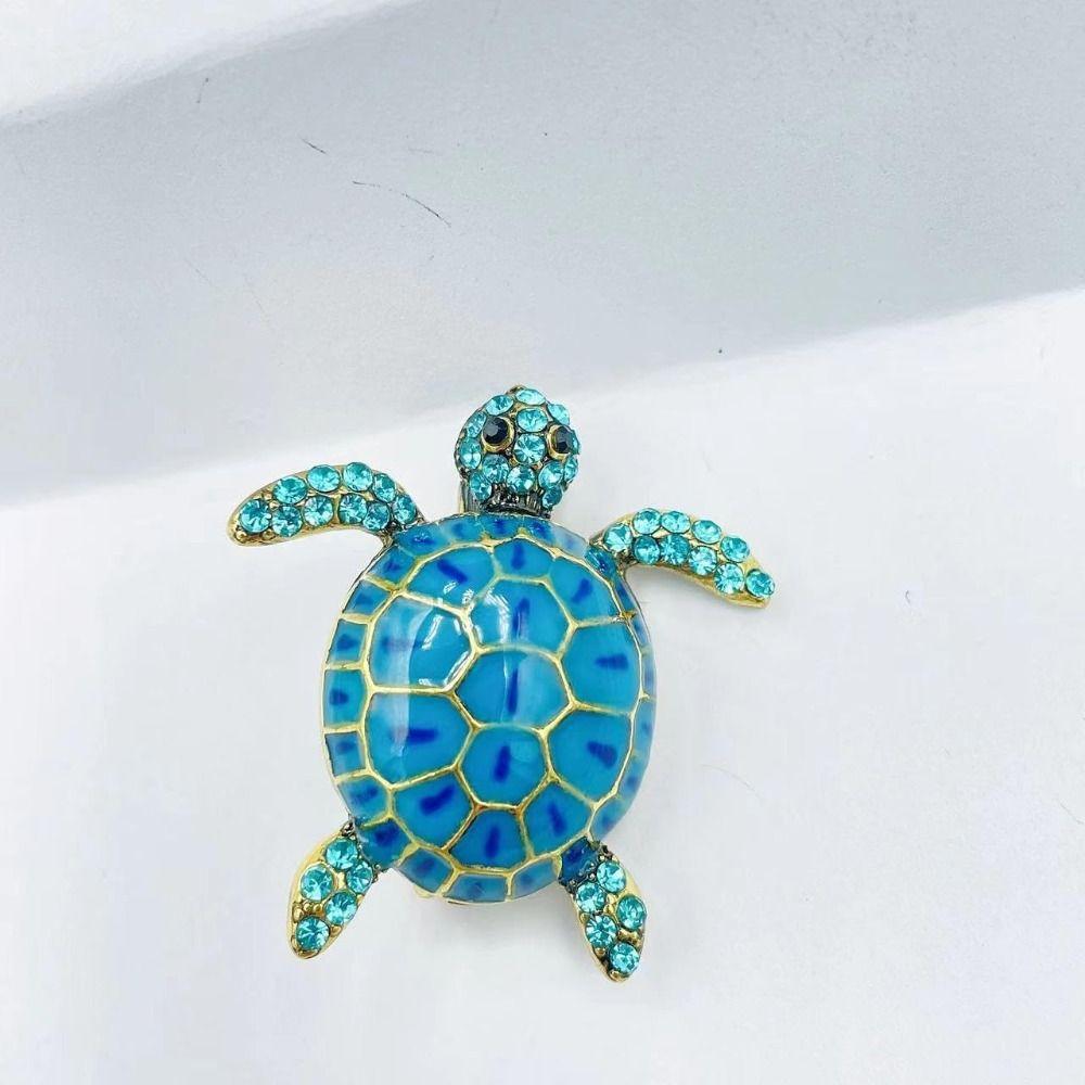Classic Animal Rhinestone Brooch Jewelry Tortoise Badge Women Turtle Brooches  Shawl
