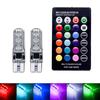 2Pcs T10 W5W 5050 6SMD RGB LED Car Wedge Light Lamp Bulbs with Remote Control