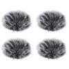 PATIKIL Fur Microphone Wind Shields, 7mm X 65mm, Microphone Covers, Windscreens for Indoor and Outdoor Microphones, Black and White, 4 Pieces