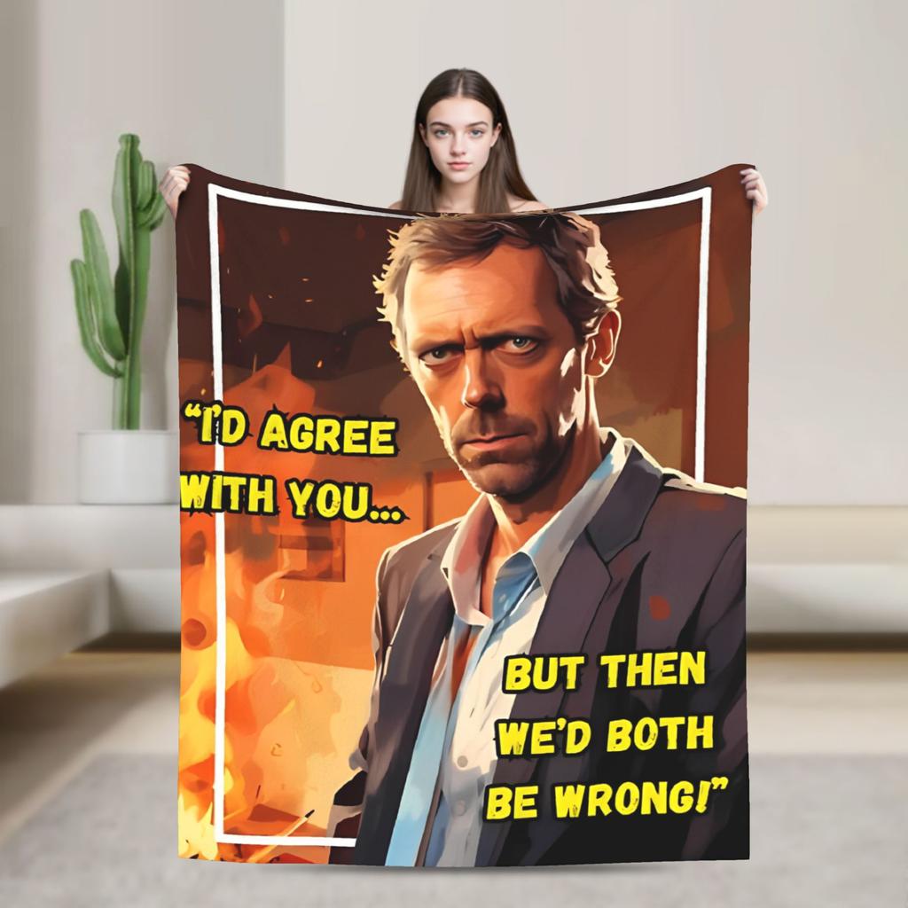 Плед House MD Хью Лори Доктор Хаус Плюшевый Винтажный Теплый Плед для Покрытия Стула Дивана Весна Осень