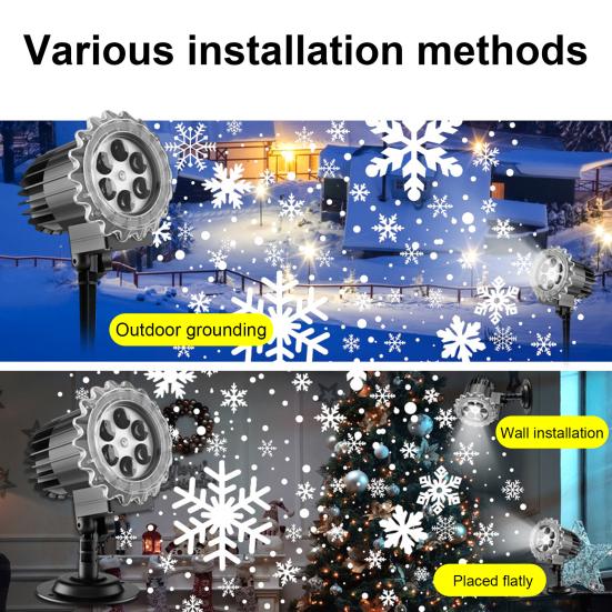 Хэллоуин Проектор Свет Вращающийся Снег Падающий Проектор Лампа Водонепроницаемый Легкая Установка В помещении На улице Праздничный Ночник Проектор