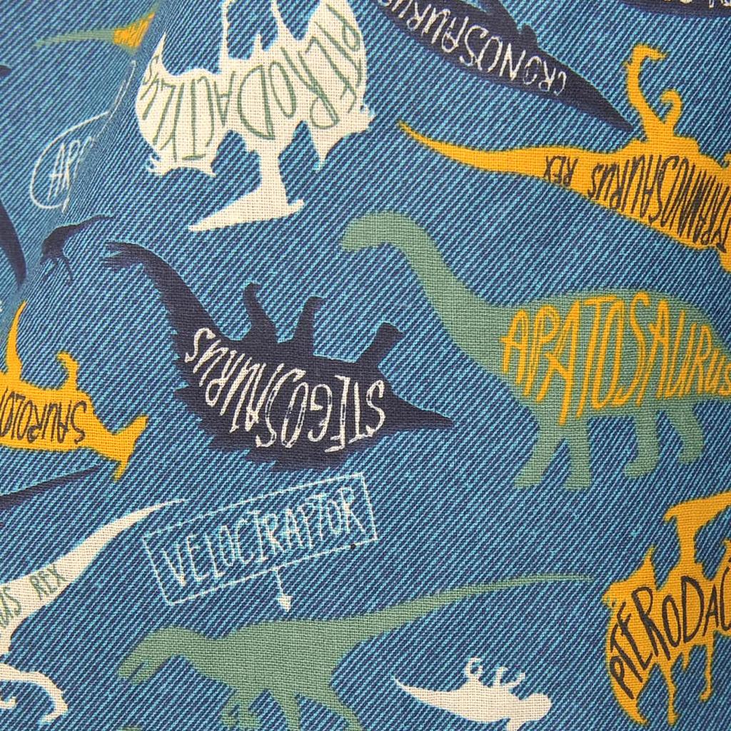 Детский халат с рисунком динозавра, синий, 100 см [Kusuguru Japan] KSM204-01