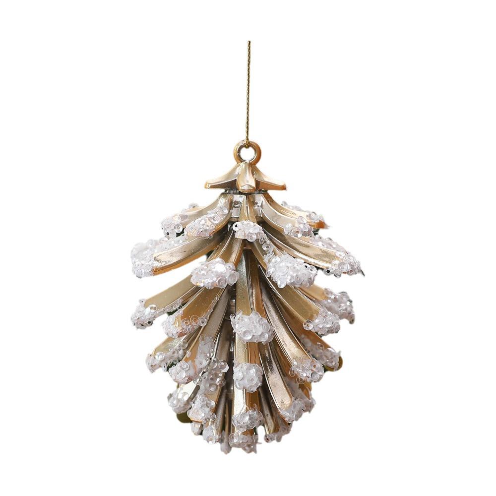 DIY Pine Cone Ornament Sparkling Christmas Tree Hanging Pine Cone New Year Party