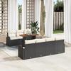 8-Piece Garden Sofa Set with Black Cushions In Poly Rattan 3358280