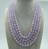 Модное женское 4-рядное ожерелье из натурального лавандового нефрита