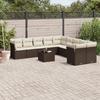 VidaXL Садовый комплект с подушками 11 шт., Диваны для террасы, Комплект мебели для патио, Мебель для улицы, Коричневый 3250092