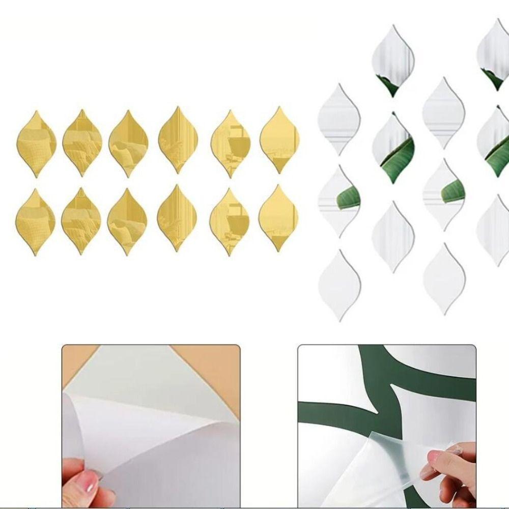 12 шт./компл. наклейки на стену в форме капли воды, акриловые наклейки на вход, 3D-линзы для ванной комнаты