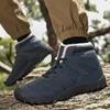 Мужские зимние ботильоны с мехом, большого размера, теплые, водонепроницаемые, для активного отдыха и походов