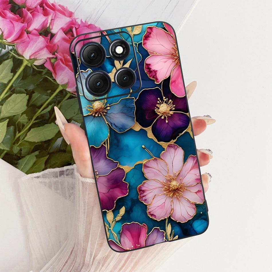 For Motorola Moto G86 Power Cute Flower Butterfly Cat Painted Case For Moto G86 G86Power Black Silicone Soft Phone Cases