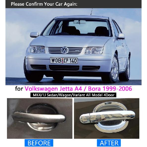 Для VW Jetta A4 Bora 1999-2006 Хромированные Накладки на Ручки Комплект Отделки Volkswagen MK4 2000 2004 2005 Автоаксессуары Наклейки Автостайлинг