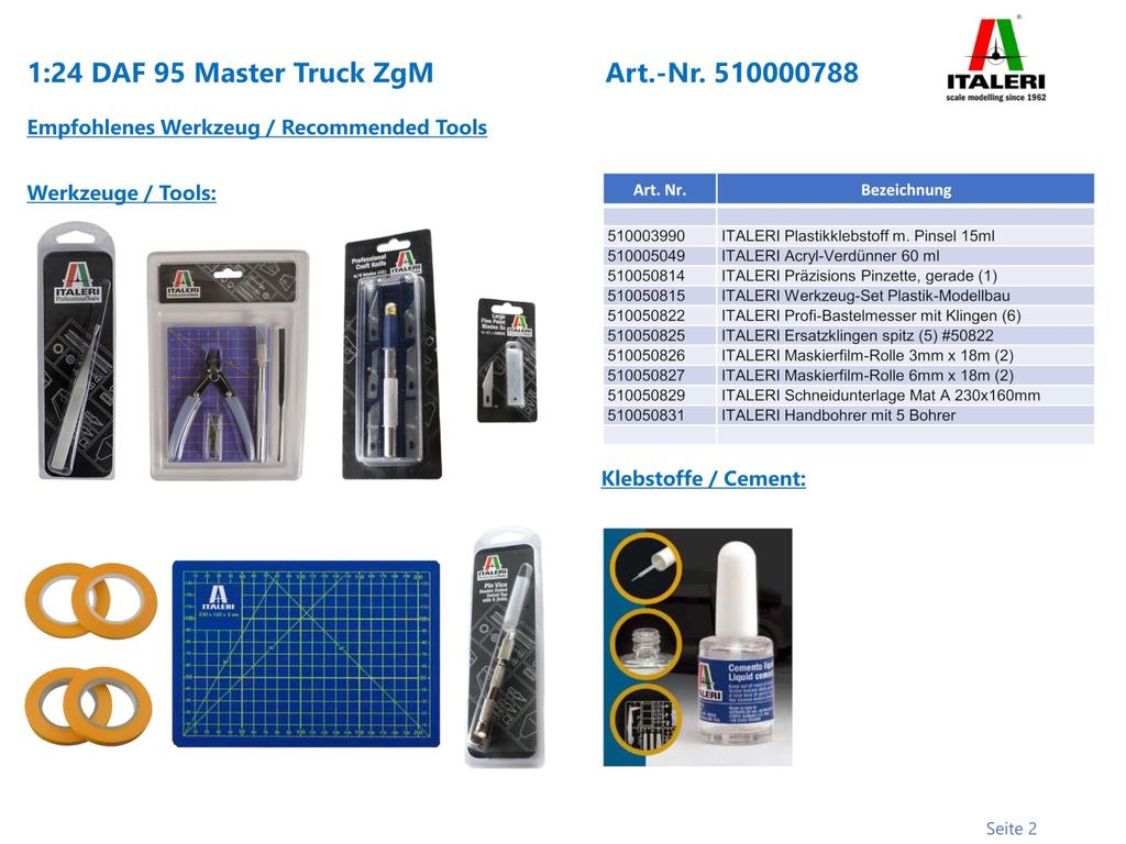 Italeri 788 1/24 DAF 95 Master Truck
