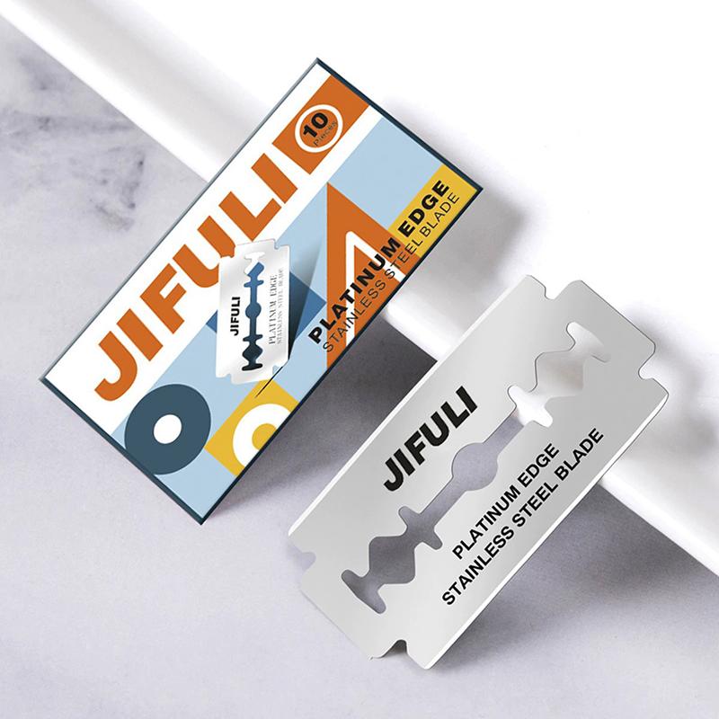 10Pcs Two Side Stainless Steel Razor Blade for Men Face Hair Removal Safety Shaving Blades Straight Razor Tool for Men Manual