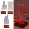 Light-up Guitar Pick Holder Acrylic Pick Holder with Wooden Base Electric Guitar