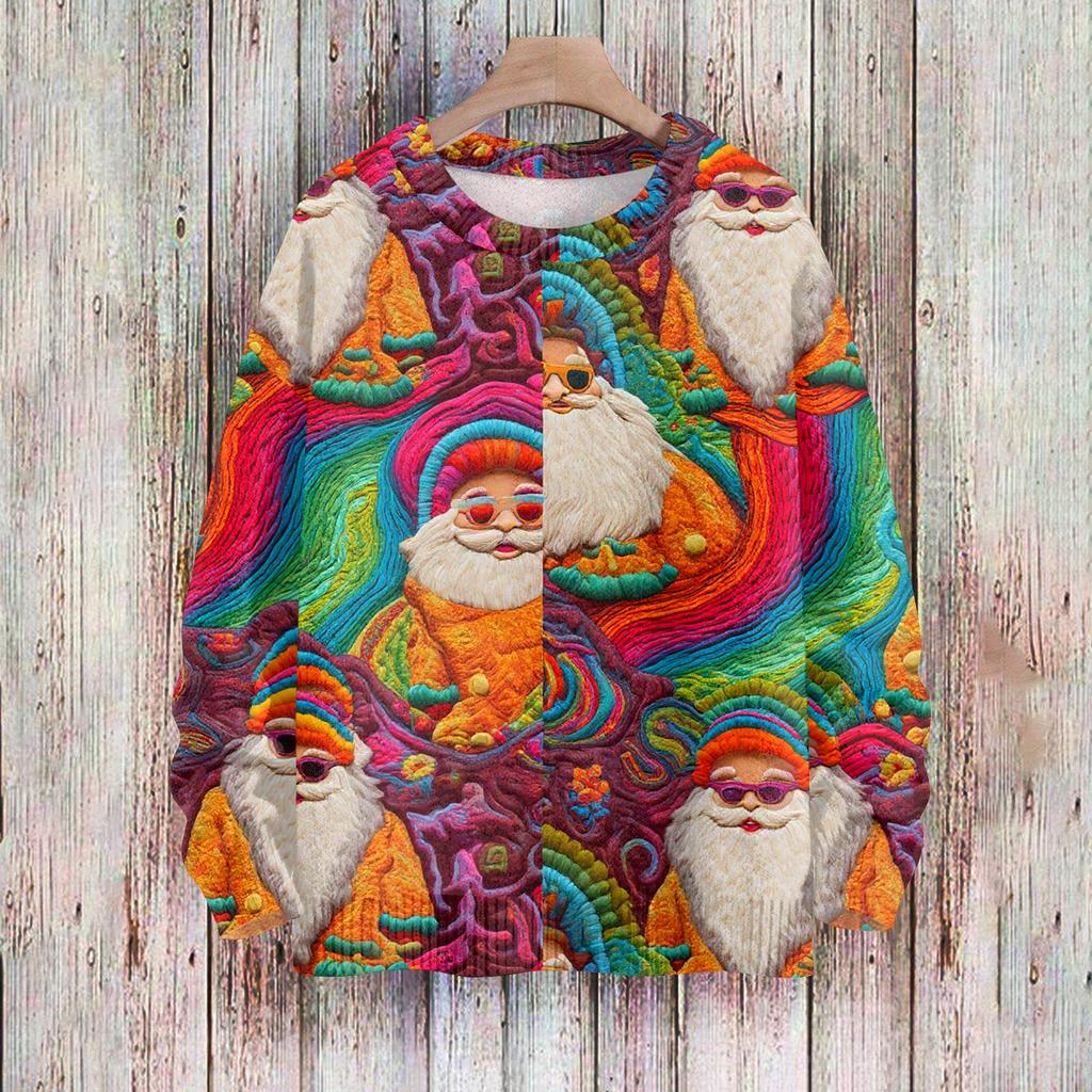 Рождественские толстовки для женщин Вязаный свитер Милая рубашка Осенний свитер с круглым вырезом Топы