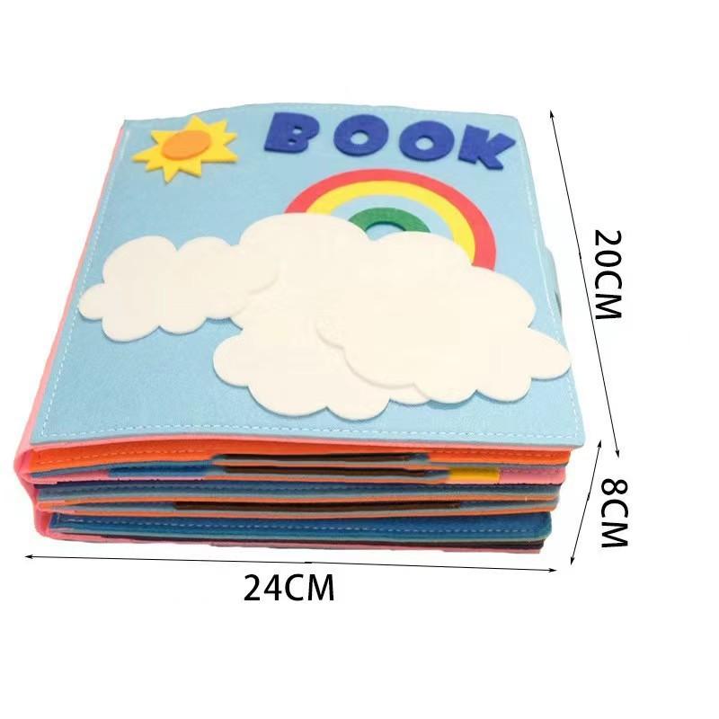Children'S Felt Early Education Cloth Book 3D Three-Dimensional Rainbow Book Kindergarten Color Cartoon Felt Book Educational Toy Book