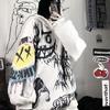 Goth Harajuku Hoodies Women Anime Oversized Sweatshirt Graffiti Cartoon Print Streetwear