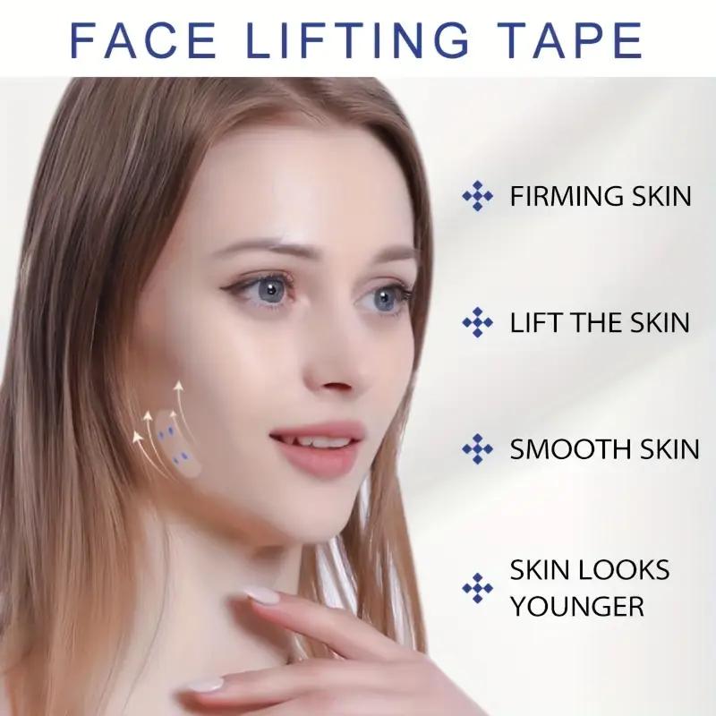 Лента для подтяжки лица, для глаз, двойного подбородка и шеи, мгновенное подтягивание кожи, водонепроницаемая, прозрачные пластыри для коррекции фигуры, подтяжка лица