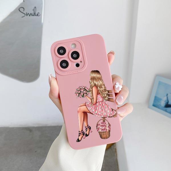 Модный силиконовый чехол для телефона для девочек для iPhone 14 13 12 11 Pro Max Чехол для iPhone SE 2020 14 7 8 Plus XR X XS Мягкая крышка Fundas