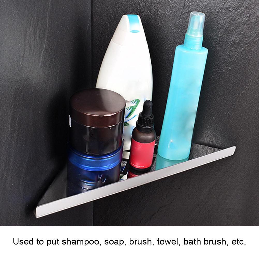 Stainless Steel Triangular Storage Shelf Shower Corner Shelf Rack Organizer for Home HotelPunching