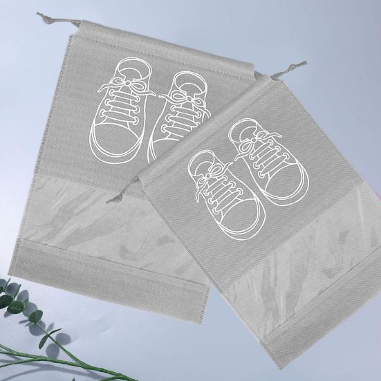 5Pcs Shoe Bags Printing Portable Drawstring Dust-proof Waterproof Storage Multi-Function Non-Woven Fabric