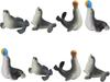 Pinenjoy 8-Piece Фигурка Животного Смола Миниатюрное Украшение Морское Животное, Модель Морского Льва, Миниатюра Морского Льва, Морская Снегирь, Морская Жизнь, Реалистичная