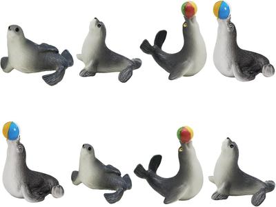 Pinenjoy 8-Piece Фигурка Животного Смола Миниатюрное Украшение Морское Животное, Модель Морского Льва, Миниатюра Морского Льва, Морская Снегирь, Морская Жизнь, Реалистичная