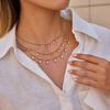  Fashion Teardrop-shaped White Cubic Zirconia Pendant Necklace 18 K Pvd Plated Statement Collar Necklace Jewelry Gift