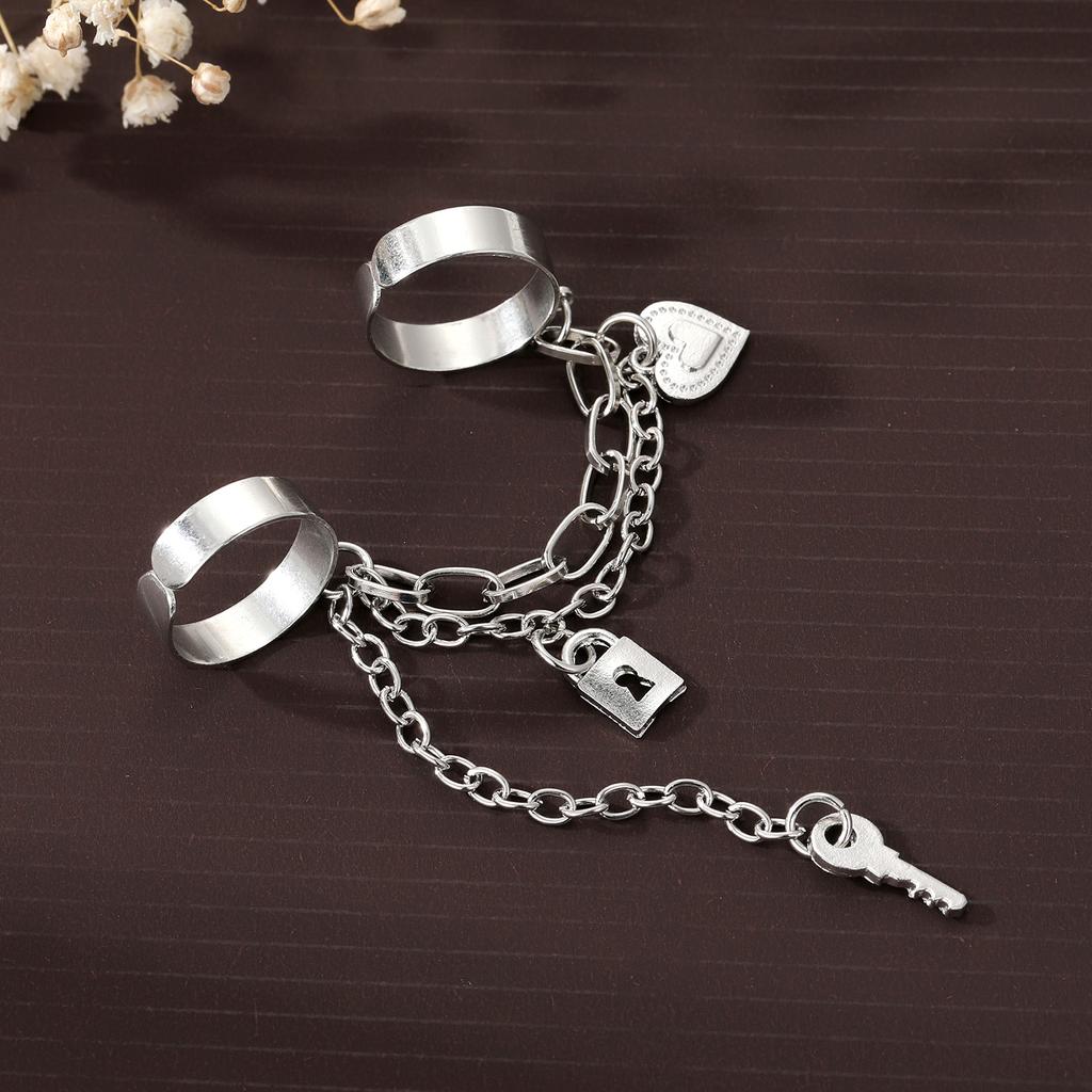 Новинка 2022 года, простые модные элегантные ювелирные изделия для мужчин и женщин, универсальное кольцо с подвеской в виде сердца, набор ключей с подвеской